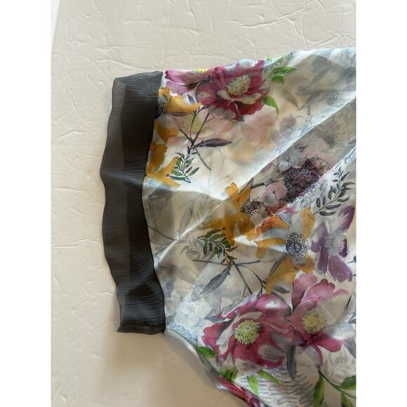 NWT ANALILI Sz XS/S Dress White Floral Print Silk Overlay Shift Wedding Guest - Picture 9 of 16